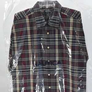 Nautica Mens Madras Short Sleeve Button Down XXL